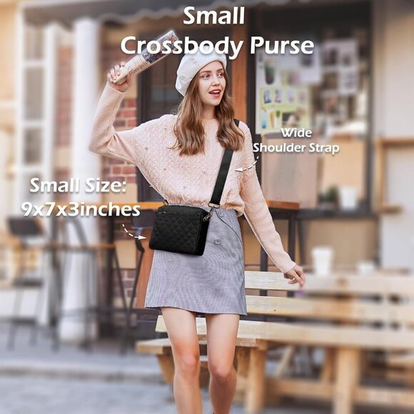 KALIDI Small Women's Crossbody Handbags Quilted Crossbody Bags for Women Ladies - Picture 2 of 7